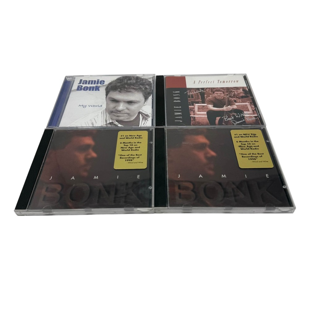 Jamie Bonk CD Lot 4 New Age Acoustic Guitar My World A Perfect Tomorrow Debut